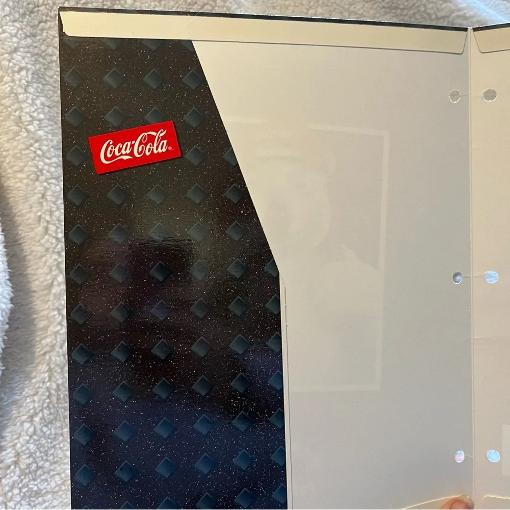 VTG Stuart Hall Coca-Cola Polar Bear Baseball 2 Pocket Folder 90s Office School